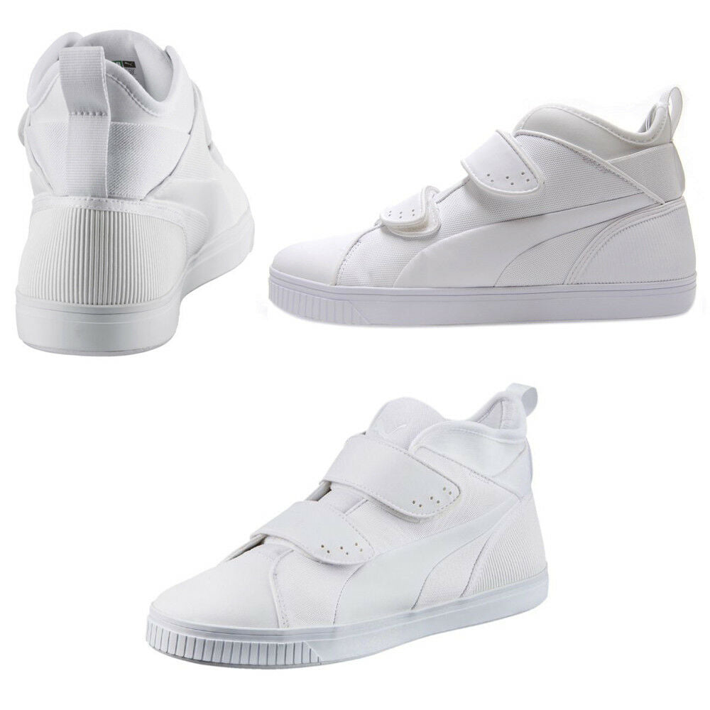 Puma Evolution Play Strap Mens White High Trainers