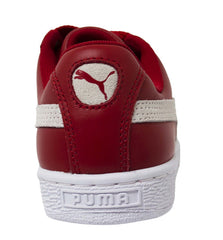 Puma Basket Heart DE Womens Red Leather Lace Up Trainers 364082 03