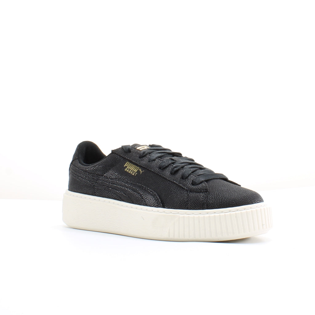 Puma Basket Platform CV Womens Black Trainers