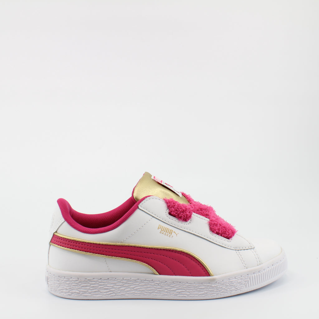 Puma Minions Basket Heart Kids White Trainers