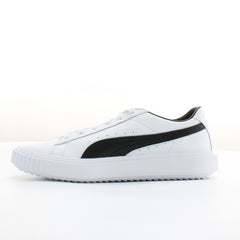 Puma Breaker White Leather Mens Lace Up Trainers 366078 02