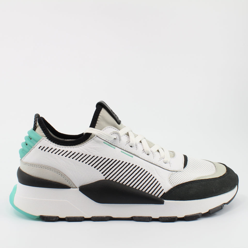 Puma RS-0 Re Invention White Textile Mens Lace Up Trainers 366887 01