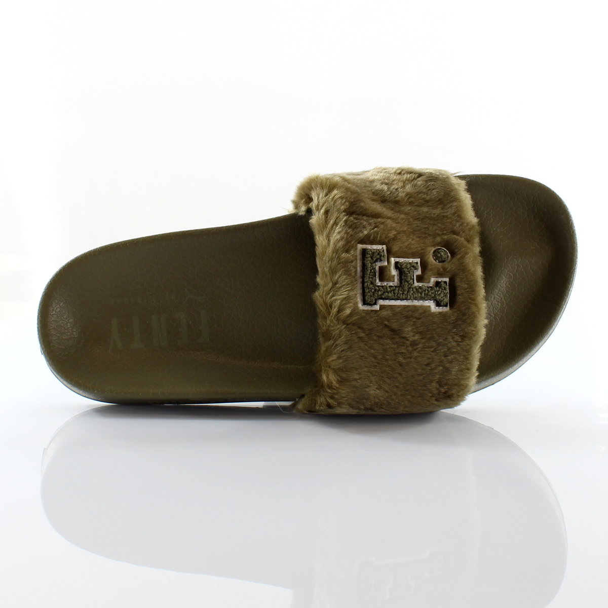 Puma x Leadcat Fenty FU Fur Womens Olive Sliders