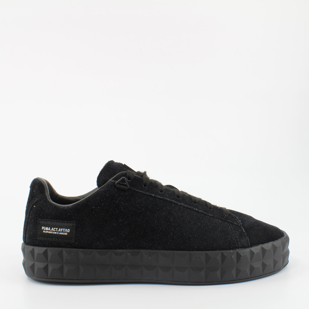 Puma Court Platform O.Moscow Black Suede Leather Unisex Trainers 367097 01