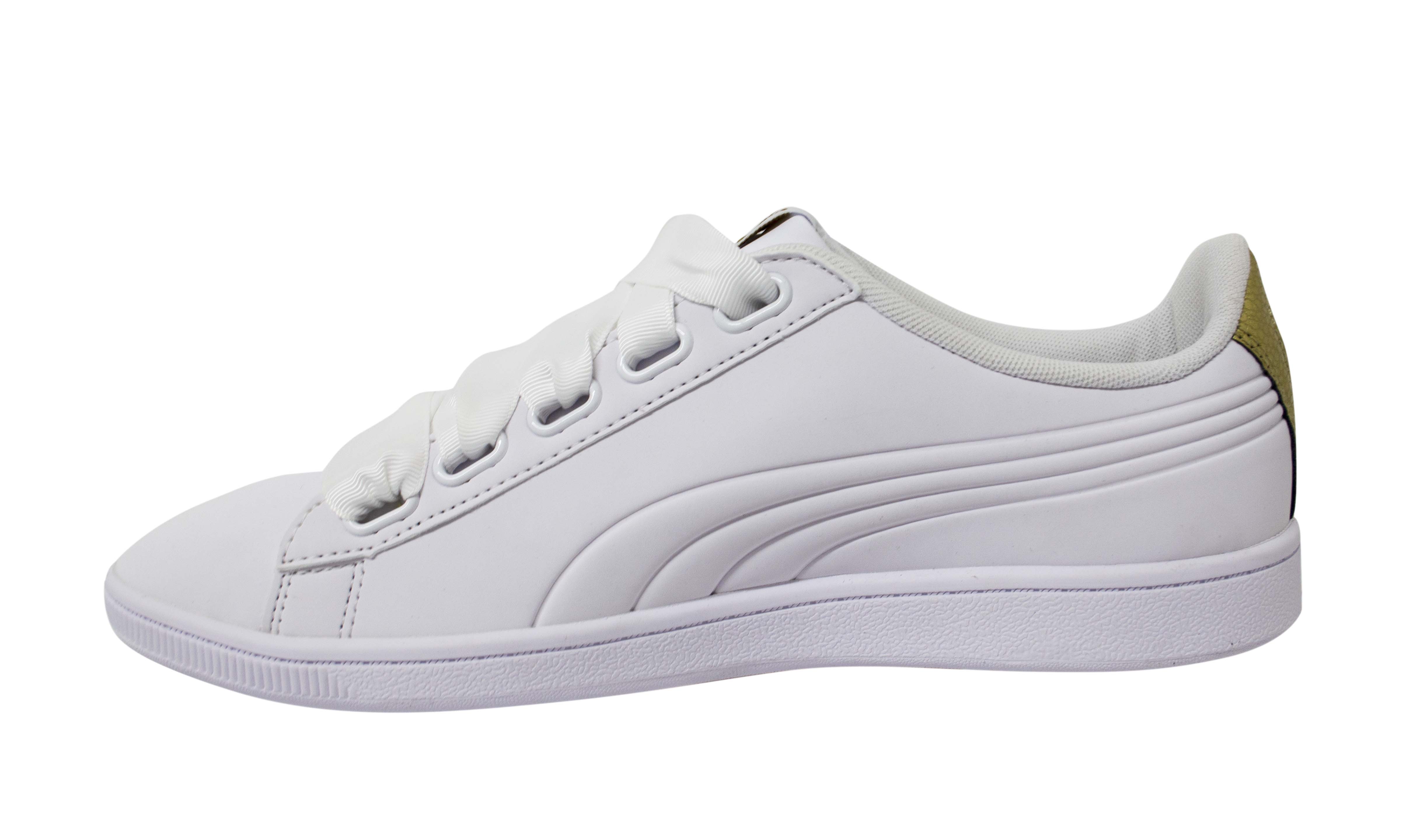 Puma Vikky Ribbon VT White Synthetic Lace Up Womens Trainers 367658 01