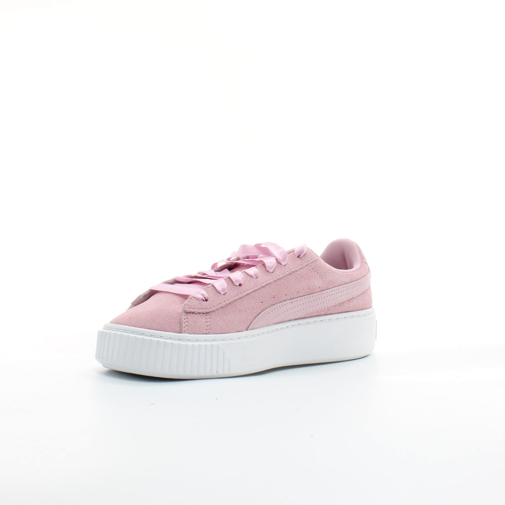 Puma Platform Galaxy Pink Suede Womens Lace Up Trainers 369172 01