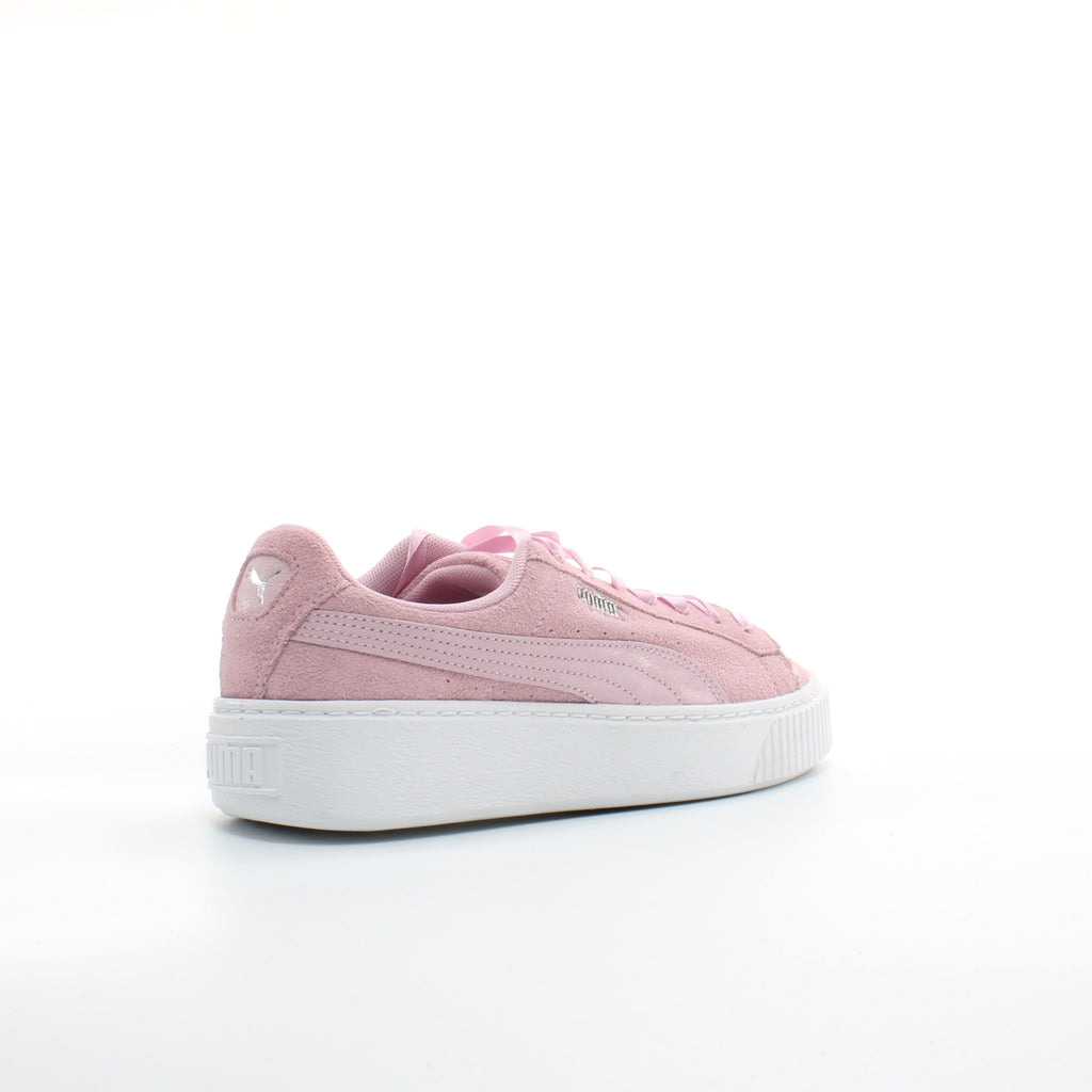 Puma Platform Galaxy Pink Suede Womens Lace Up Trainers 369172 01