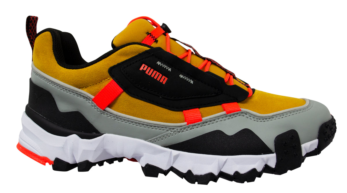 Puma Trailfox Overland PG Golden Black Leather Low LaceUp Men Trainers 371475 02