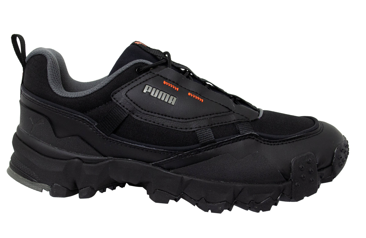 Puma Trailfox Overland MTS Grid Black Low Lace Up Mens Trainers 371477 01