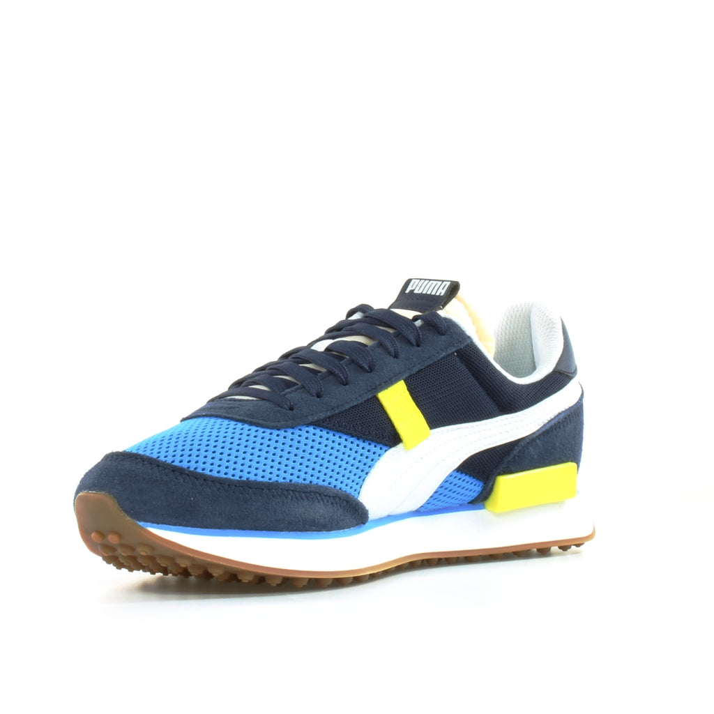 Puma Future Rider Stream On Blue Synthetic Mens Lace Up Trainers 371530 07