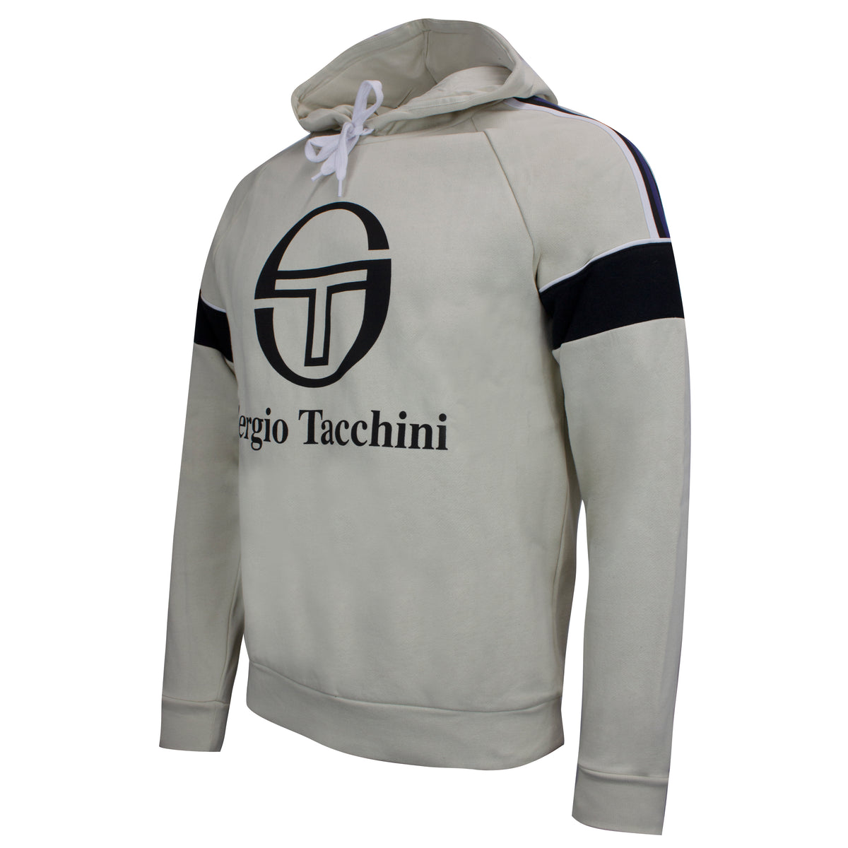 Sergio Tacchini Mens Dealtry Hoodie Gaphic Logo Jumper Cream 38364 804