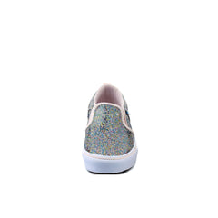 Vans Asher Glitter Slip-On Gold Synthetic Womens Plimsolls 38DSMND