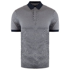 Emporio Armani Printed Mens Navy Polo Shirt