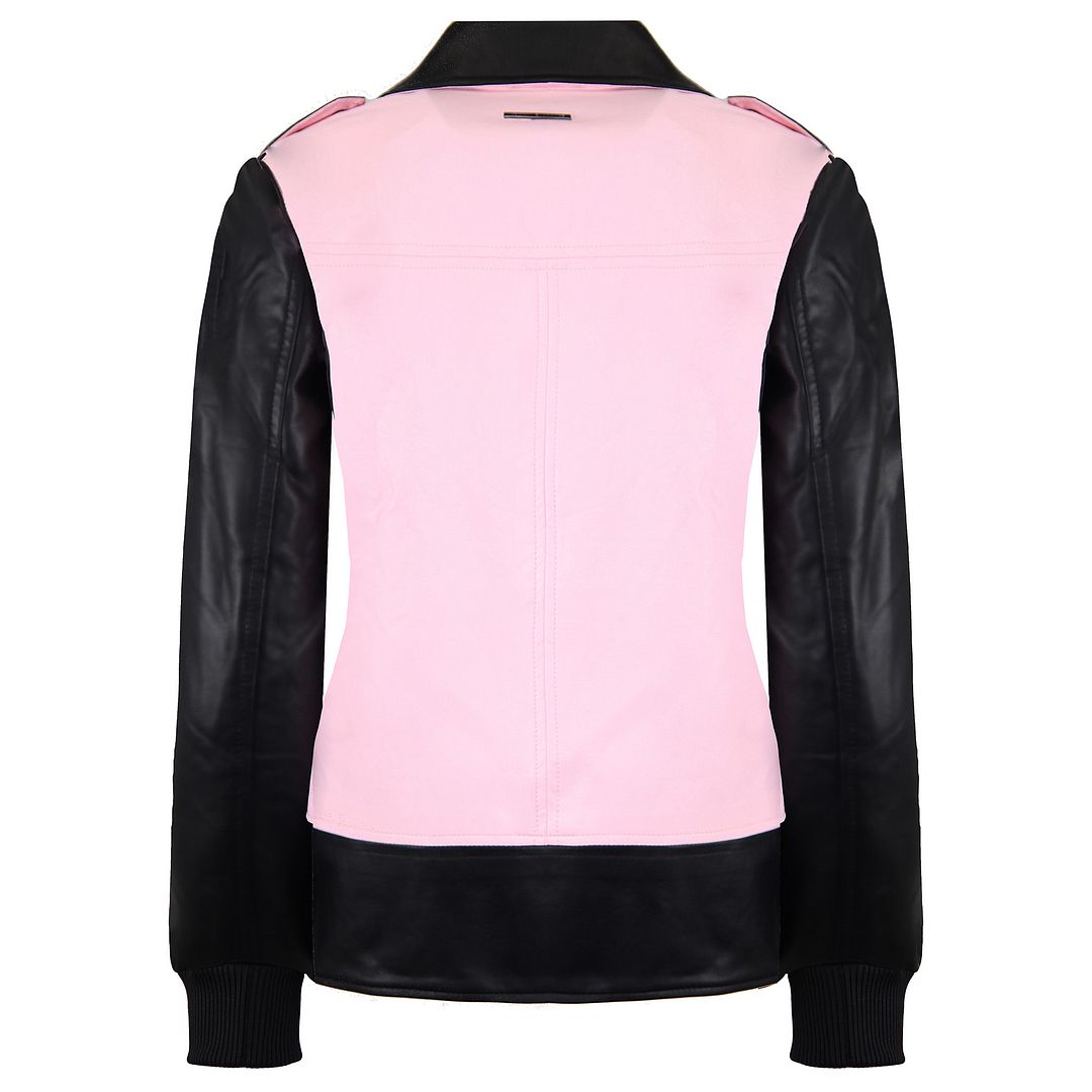 Armani Exchange Leather Womens Black/Pink Jacket