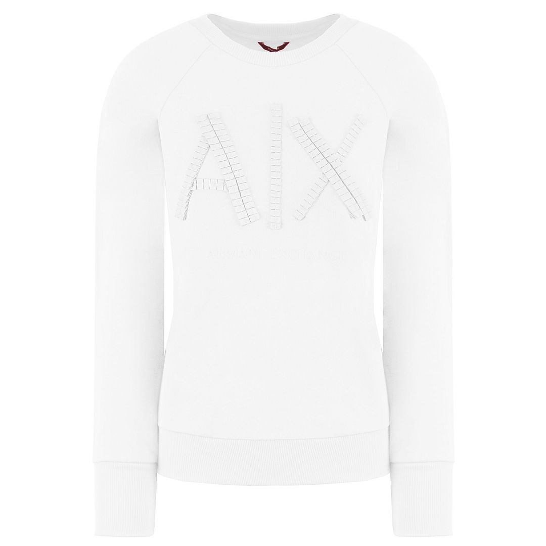 Armani Exchange Womens Optic White Sweater
