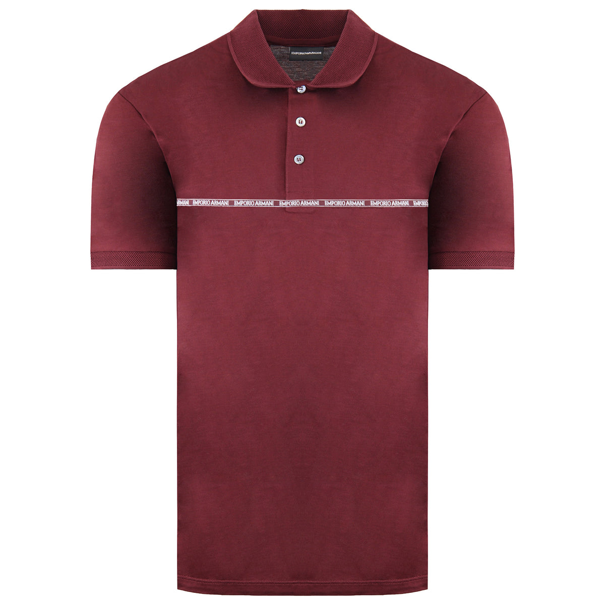 Emporio Armani Mens Dark Red Polo Shirt