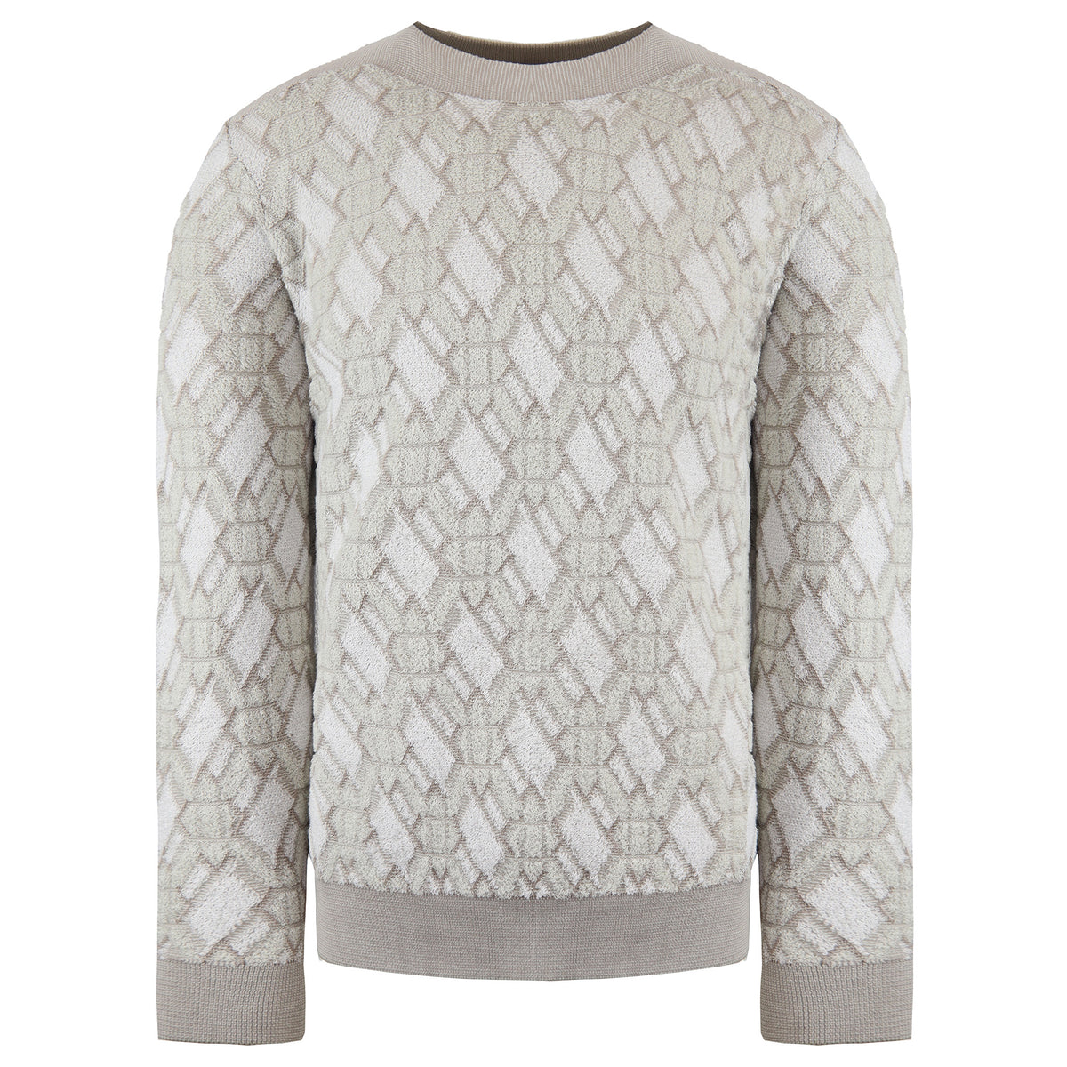 Emporio Armani Patterned Mens Beige Sweater