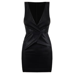 Armani Exchange Leather Womens Black Dress