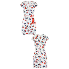 Armani Exchange Hibiscus Pattern Womens White/Red Dress