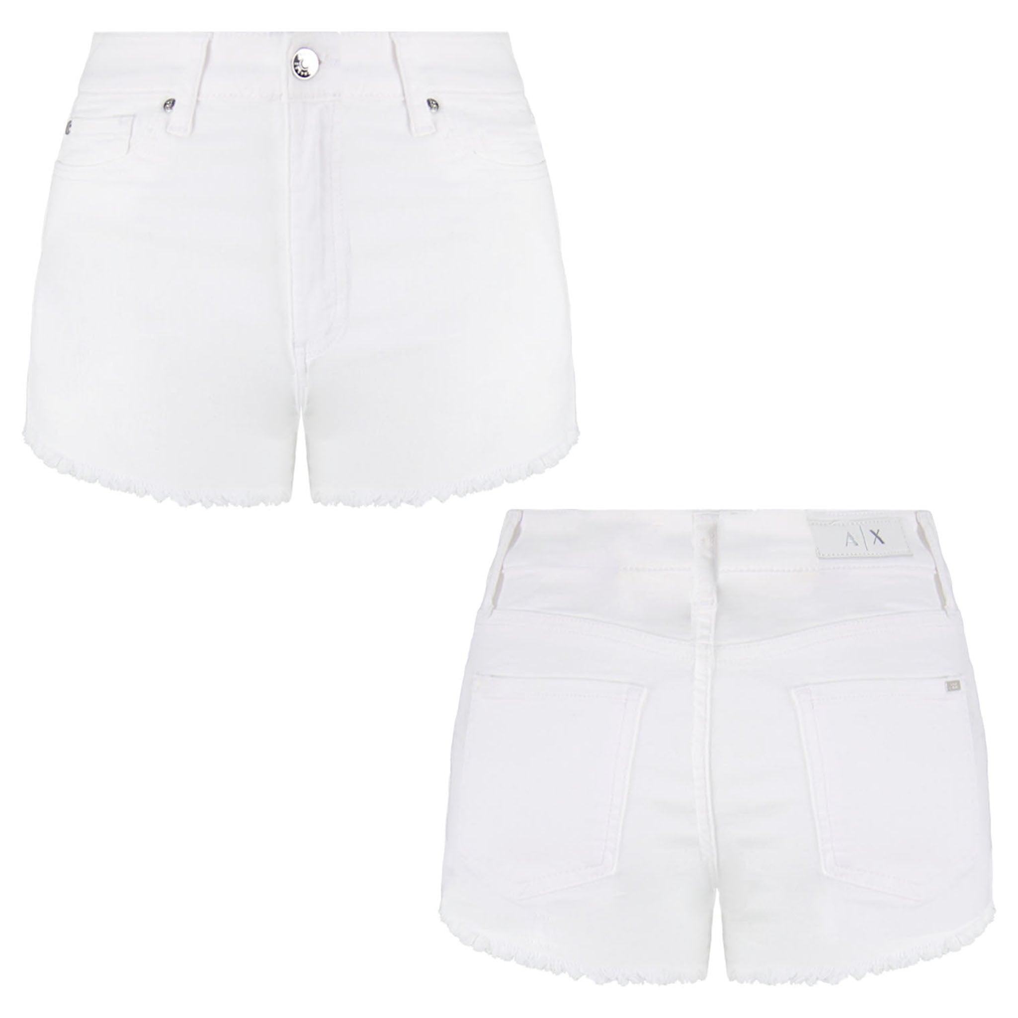 Armani Exchange J59 Mid Rise Womens White Shorts