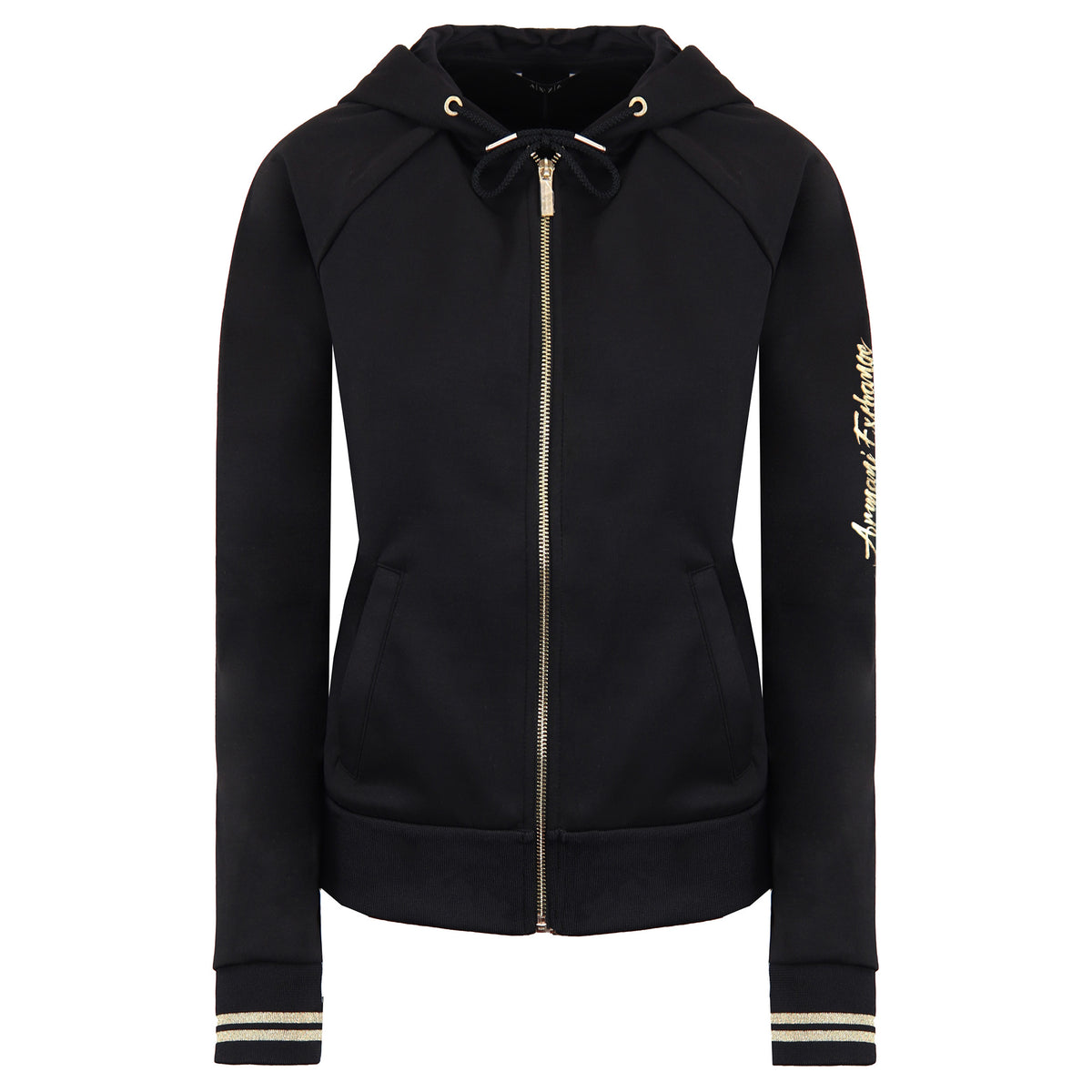 Armani Exchange Mens Black/Gold Track Jacket