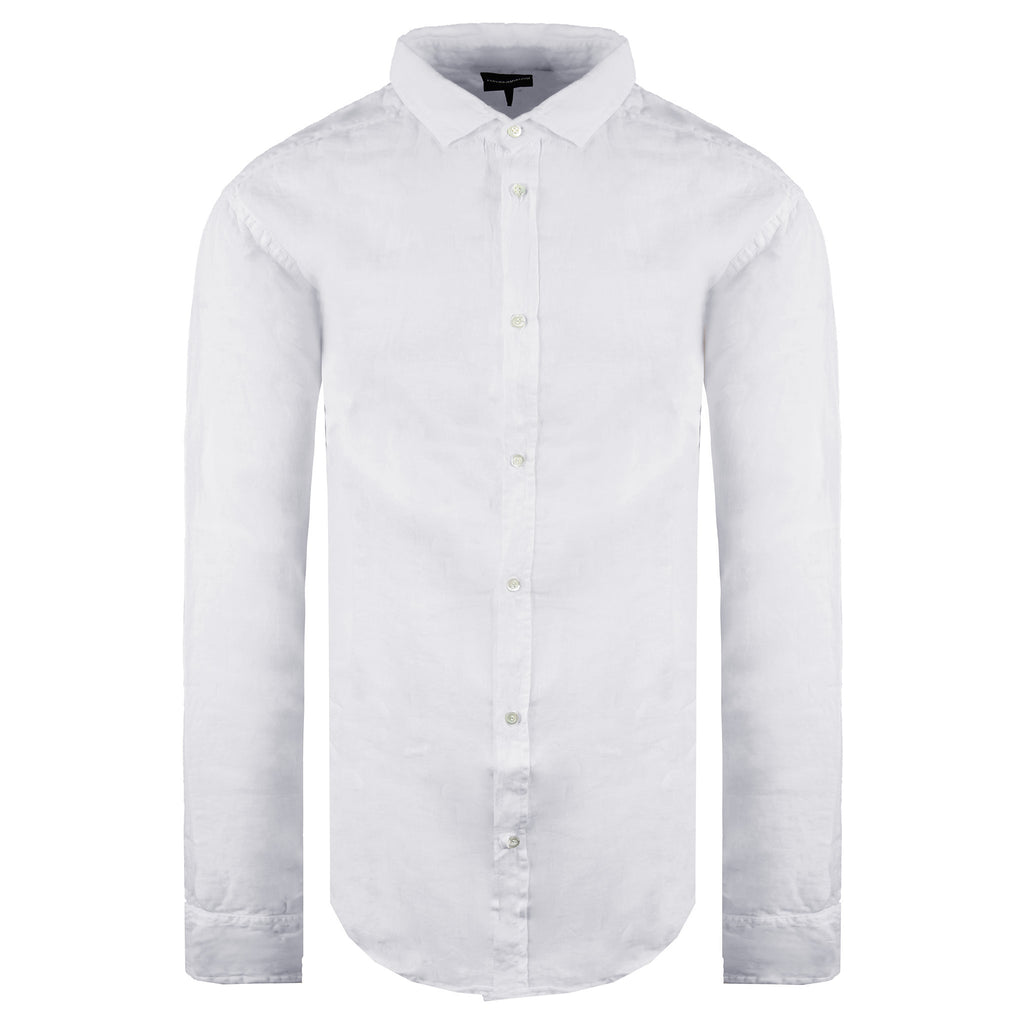 Emporio Armani Custom Fit Mens Off White Shirt