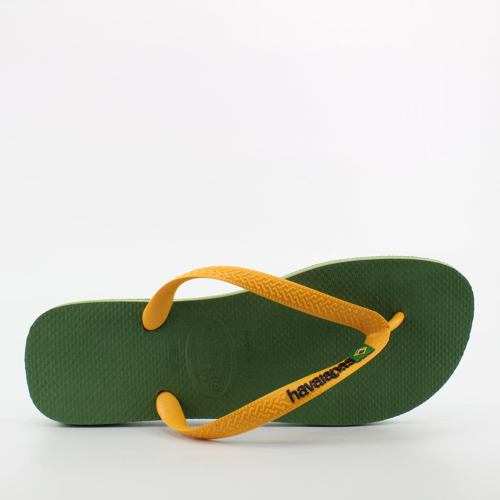 Havaianas Brazil Logo Mens Green Flip-Flops