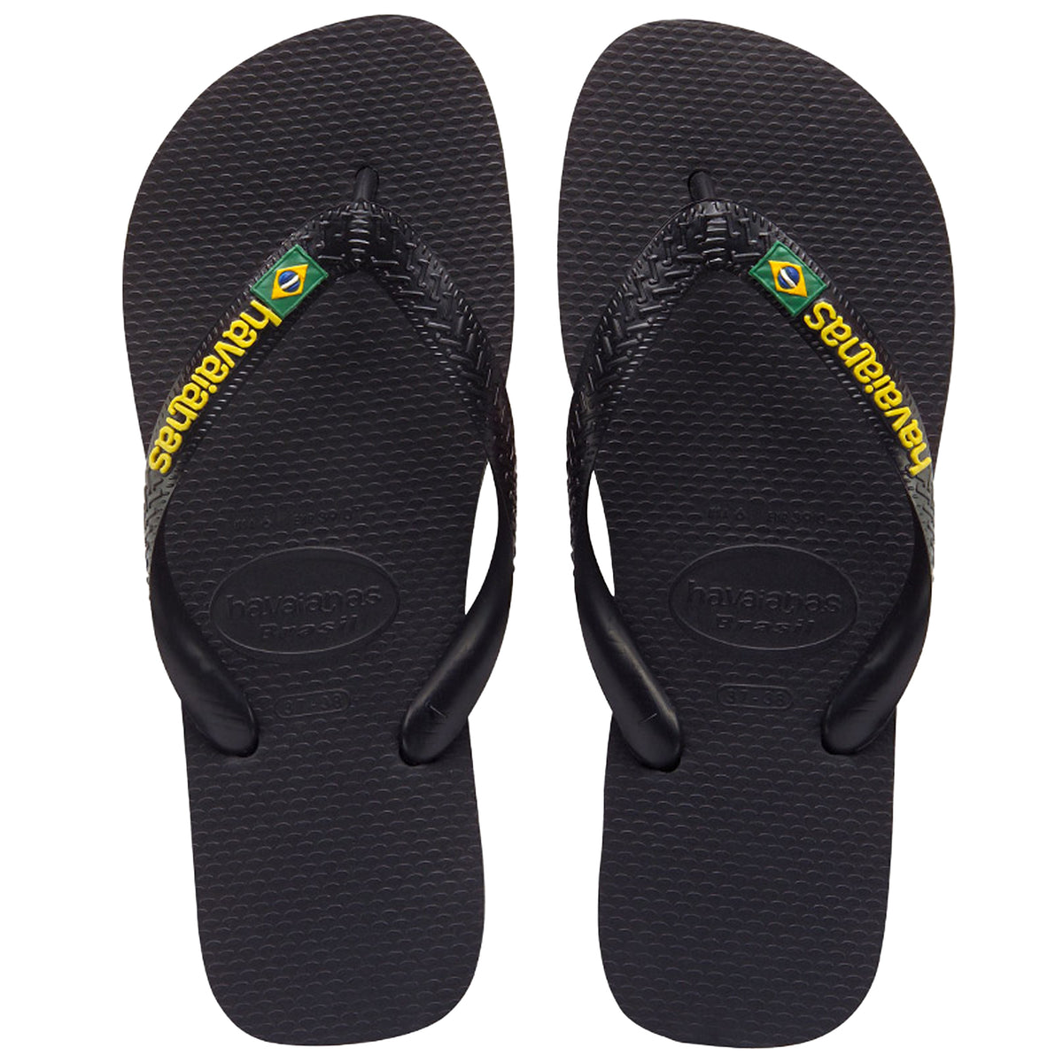 Havaianas Brazil Logo Kids Black Flip-Flops