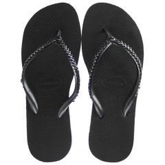 Havaianas High Metal Grega Womens Black Flip-Flops Wedges