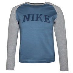 Nike Boys Sports Top T-Shirt Casual Blue Grey 423091 405 - Small