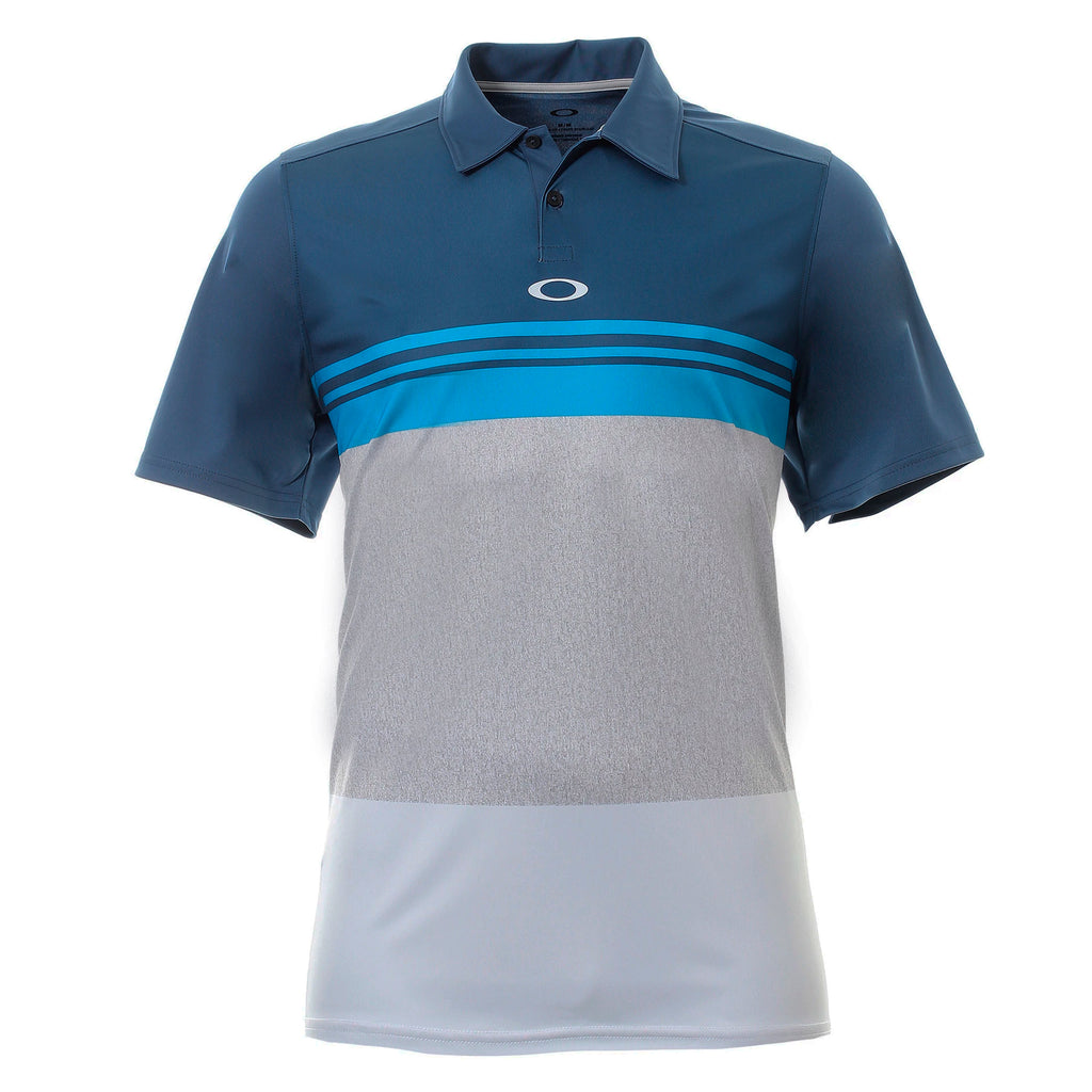 Oakley Colourblock Mens Blue/Grey Golf Polo Shirt