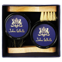 John White Shoe Cream Neutro Nero Brushes Set