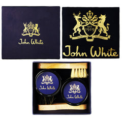 John White Shoe Cream Neutro Nero Brushes Set