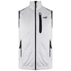 Puma Zip Up Graphic Logo Sleeveless Light Grey Mens Polyester Vest 506813 GREY