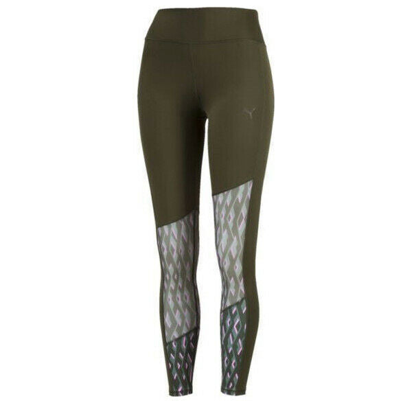 Puma Always On Graphic 7/8 Womens Gym Tight Leggings Olive 516776 05 A72B