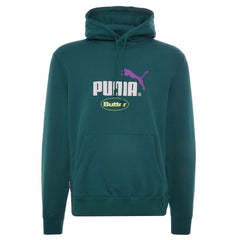 Puma x Butter Goods Mens Teal Graphic Logo Hoodie