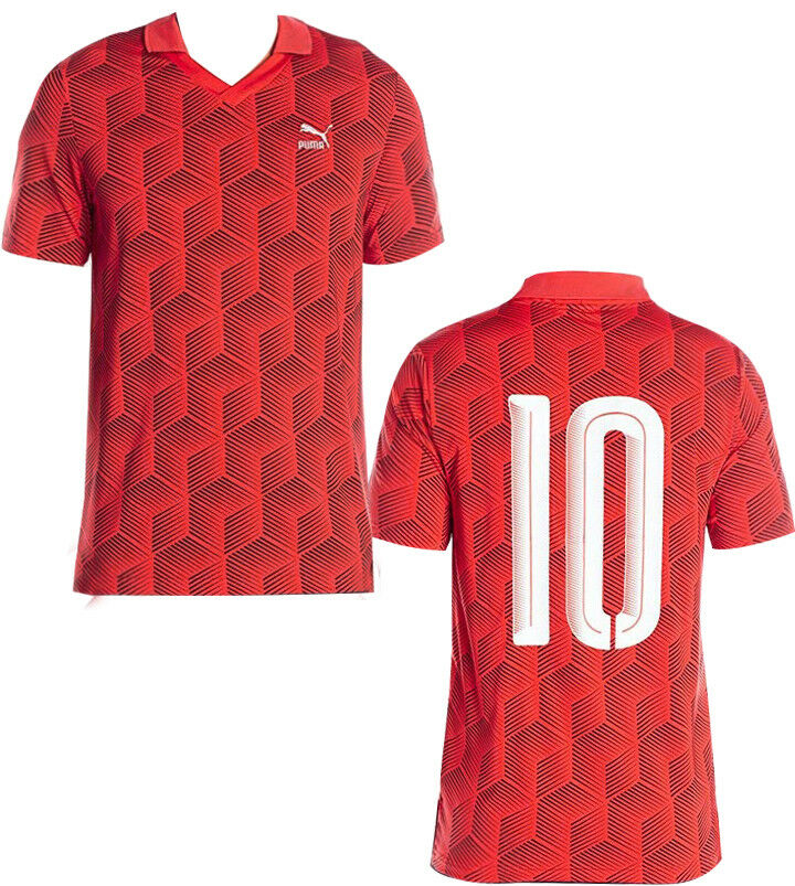 Puma Logo Mens Red Football Top