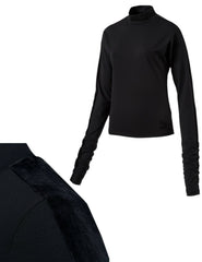 Puma Xtreme Elongated Long Sleeve Womens Pullover Black Top Jumper