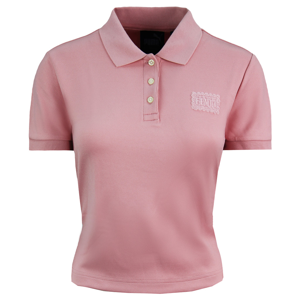 Puma x Rihanna Fenty Womens Pink Cropped Polo Shirt