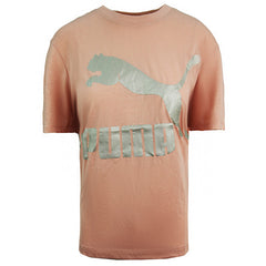 Puma Classics Logo Short Sleeve Crew Neck Womens Peach Beige T-Shirt 575067 31