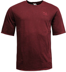 Puma Mens Distressed Oversized T-Shirt Tee Top Burgundy 575307 01 A10B