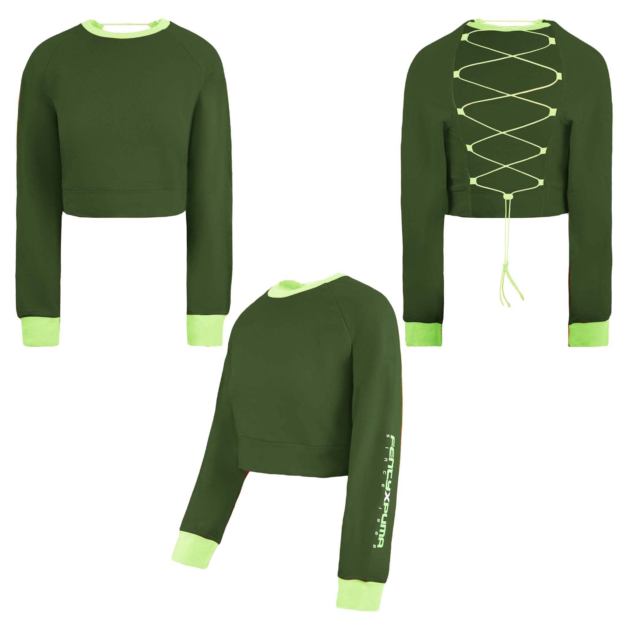 Puma x Rihanna Fenty Womens Laced Green Sweatshirt