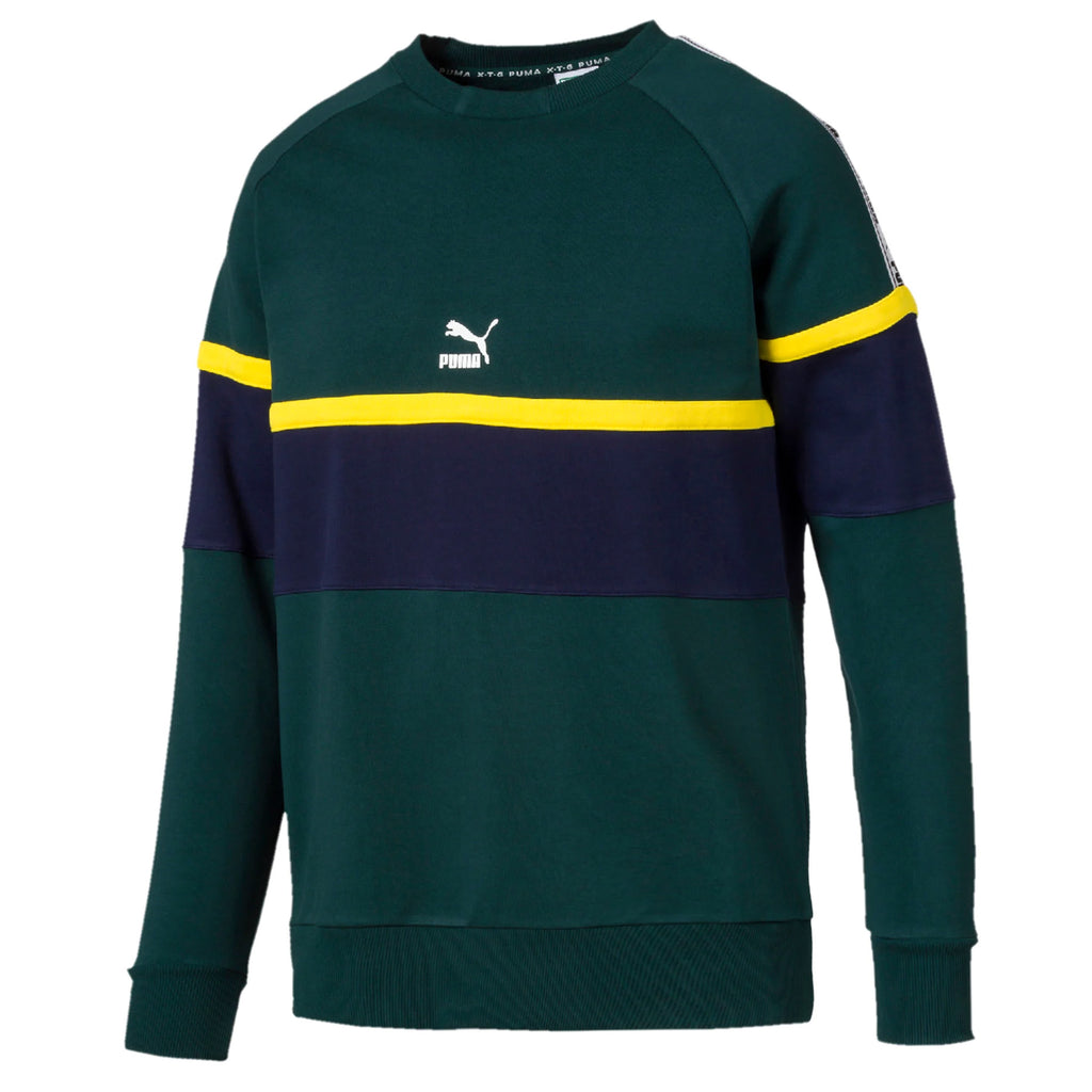 Puma XTG Mens Crew Neck Sweatshirt Graphic Logo Jumper Green 577991 30