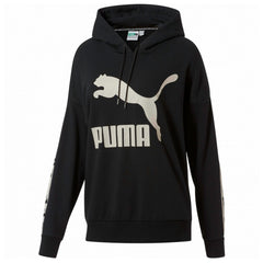 Puma Womens Revolt Hoodie Taped Logo Jumper Black 578339 01