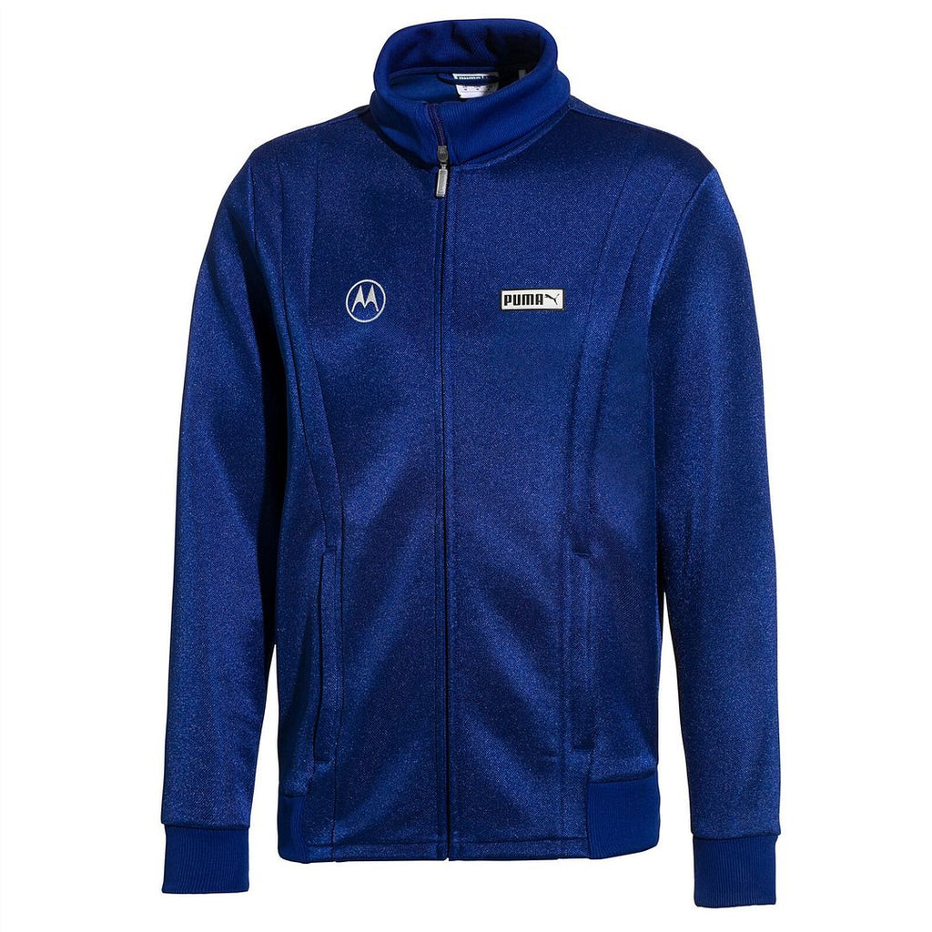 Puma x Motorola T7 Long Sleeve Zip Up Navy Blue Mens Track Jacket 579620 89