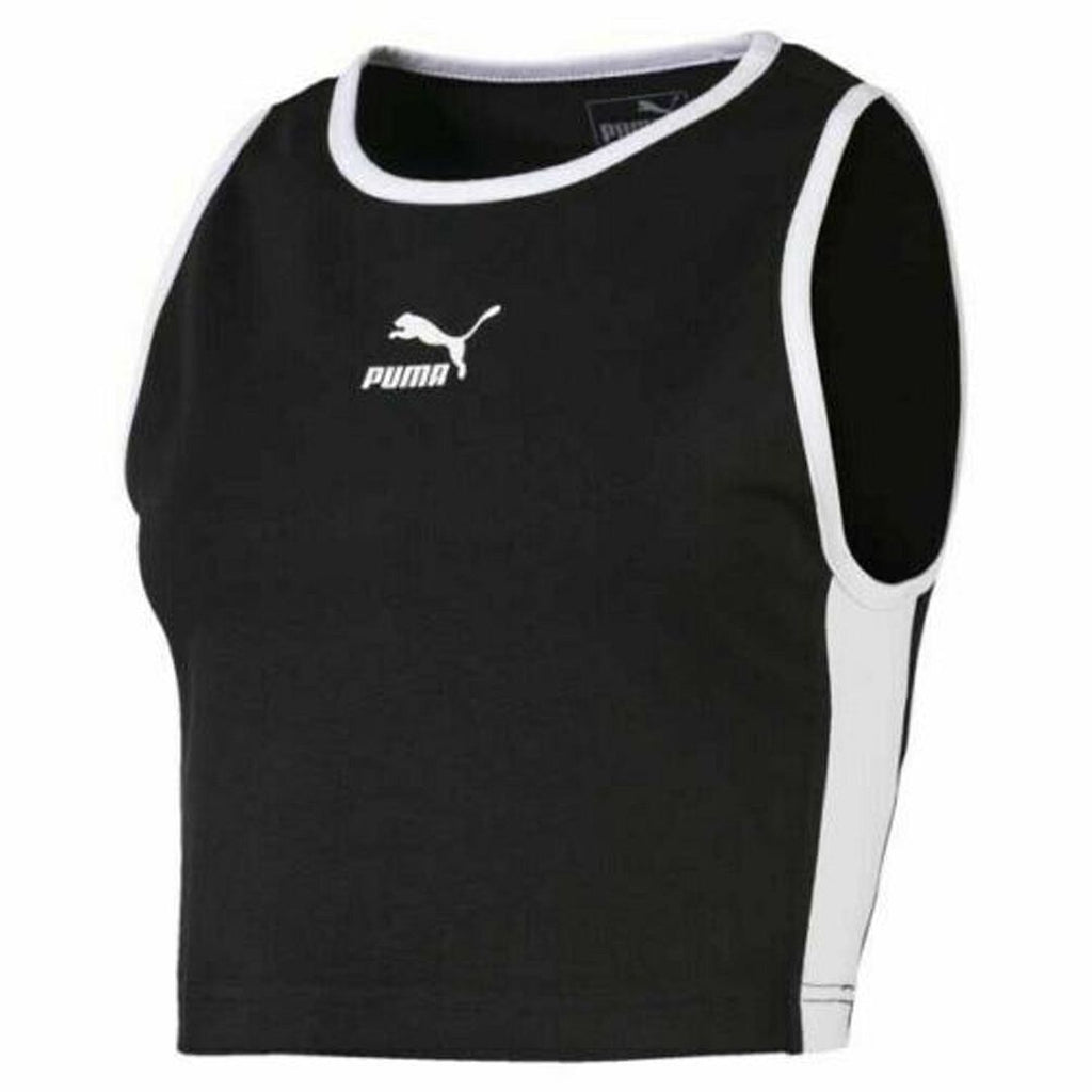 Puma Classic T7 Womens Black Crop Top