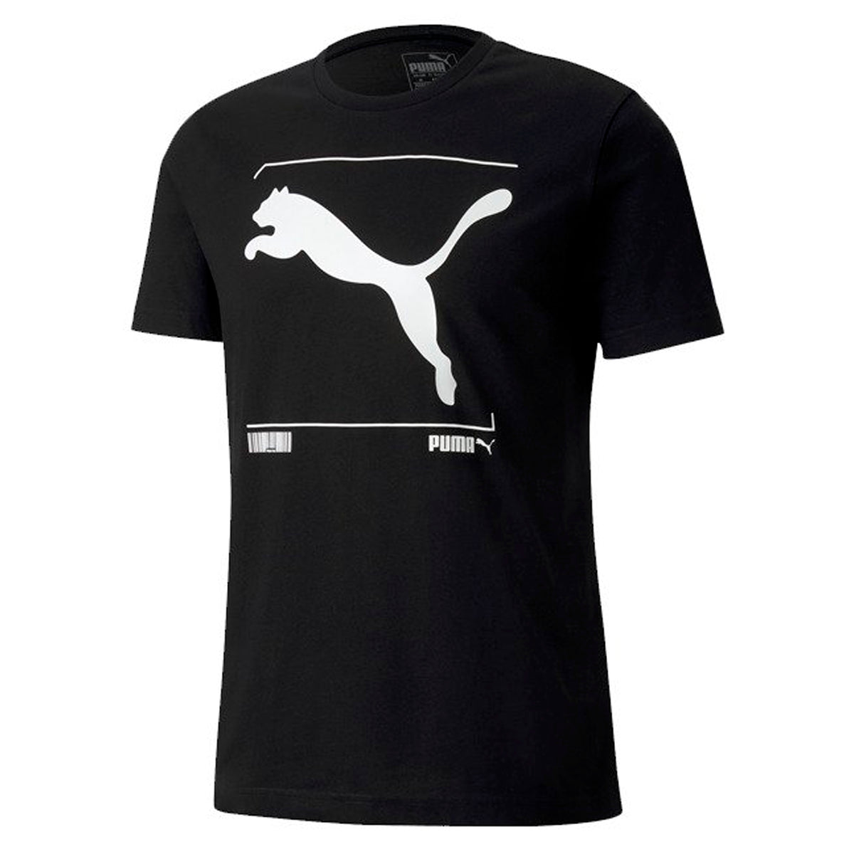 Puma Nu-tility Graphic Logo Short Sleeve Crew Neck Black Mens T-Shirt 581552 01