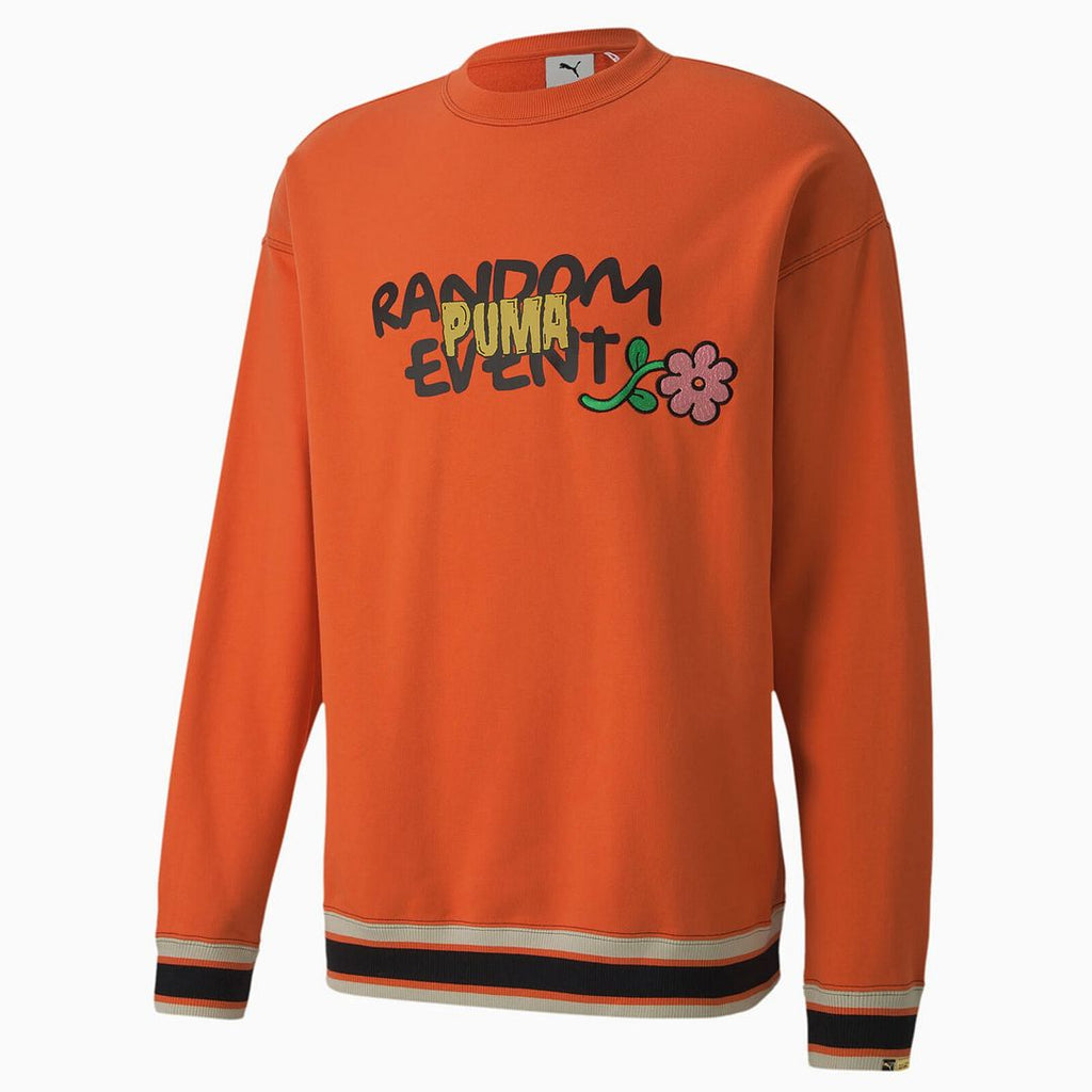 Puma x Randomevent Long Sleeve Crew Neck Orange Mens Sweaters 596663 40