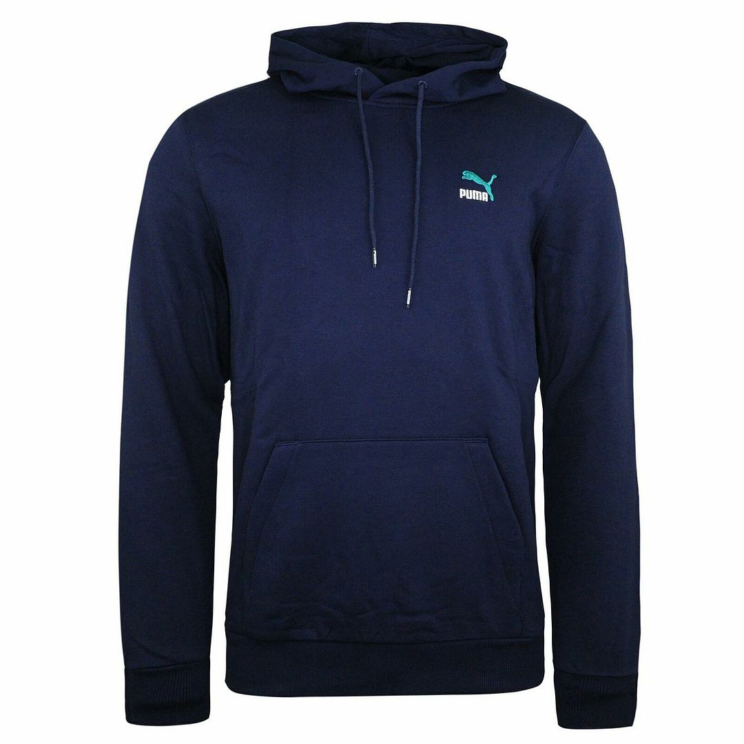 Puma Logo Mens Navy Hoodie