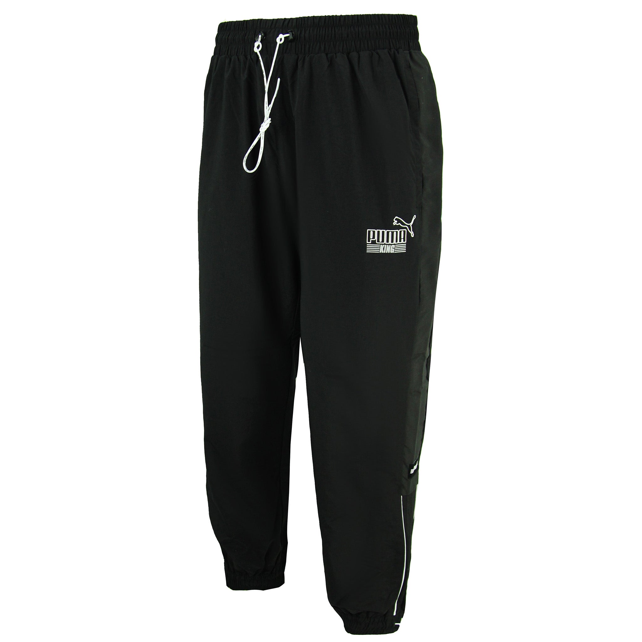 Puma King Logo Mens Black Woven Track Pants